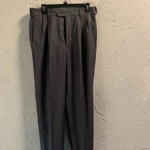 Mens Gray 31x32 Pleated Suit Pants
